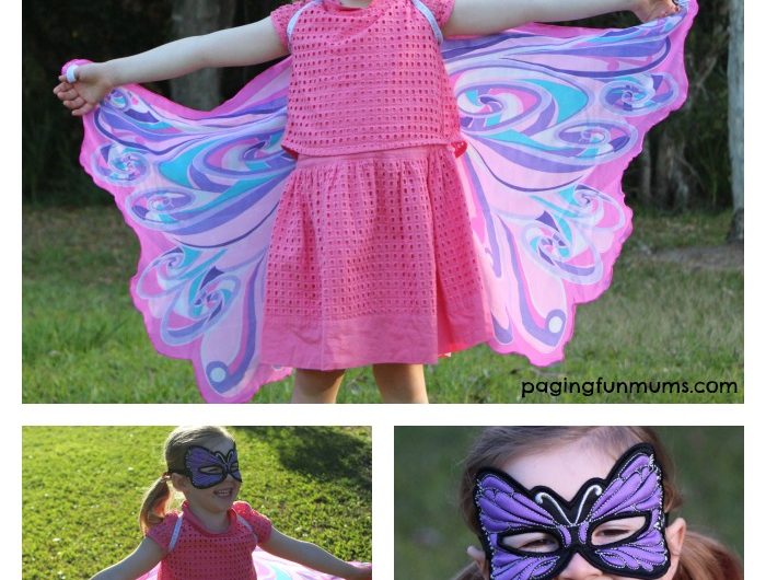 Beautiful fabric wing and mask sets! The perfect addition to your dress up collection!