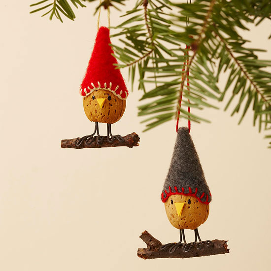 Sweet Little Almond Bird Ornaments | 50 Awesome DIY Yule Decorations and Craft Ideas You Can Make for the Winter Solstice