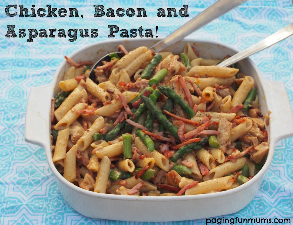 Chicken, Bacon and Asparagus Pasta! An easy family favourite! 