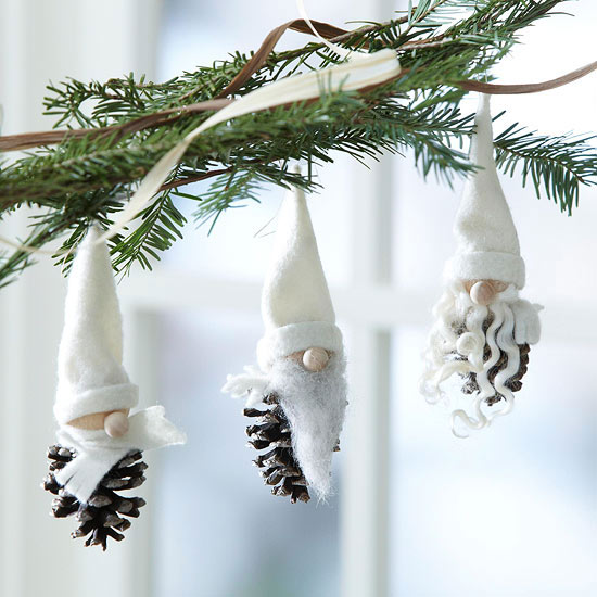 Cute Pinecone Winter Gnome Ornaments | 50 Awesome DIY Yule Decorations and Craft Ideas You Can Make for the Winter Solstice