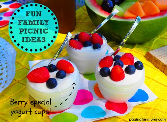 Fun Picnic Recipes! Simple, sweet berry yogurt cups!