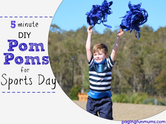 5 minute DIY Pom Poms for Sports Day