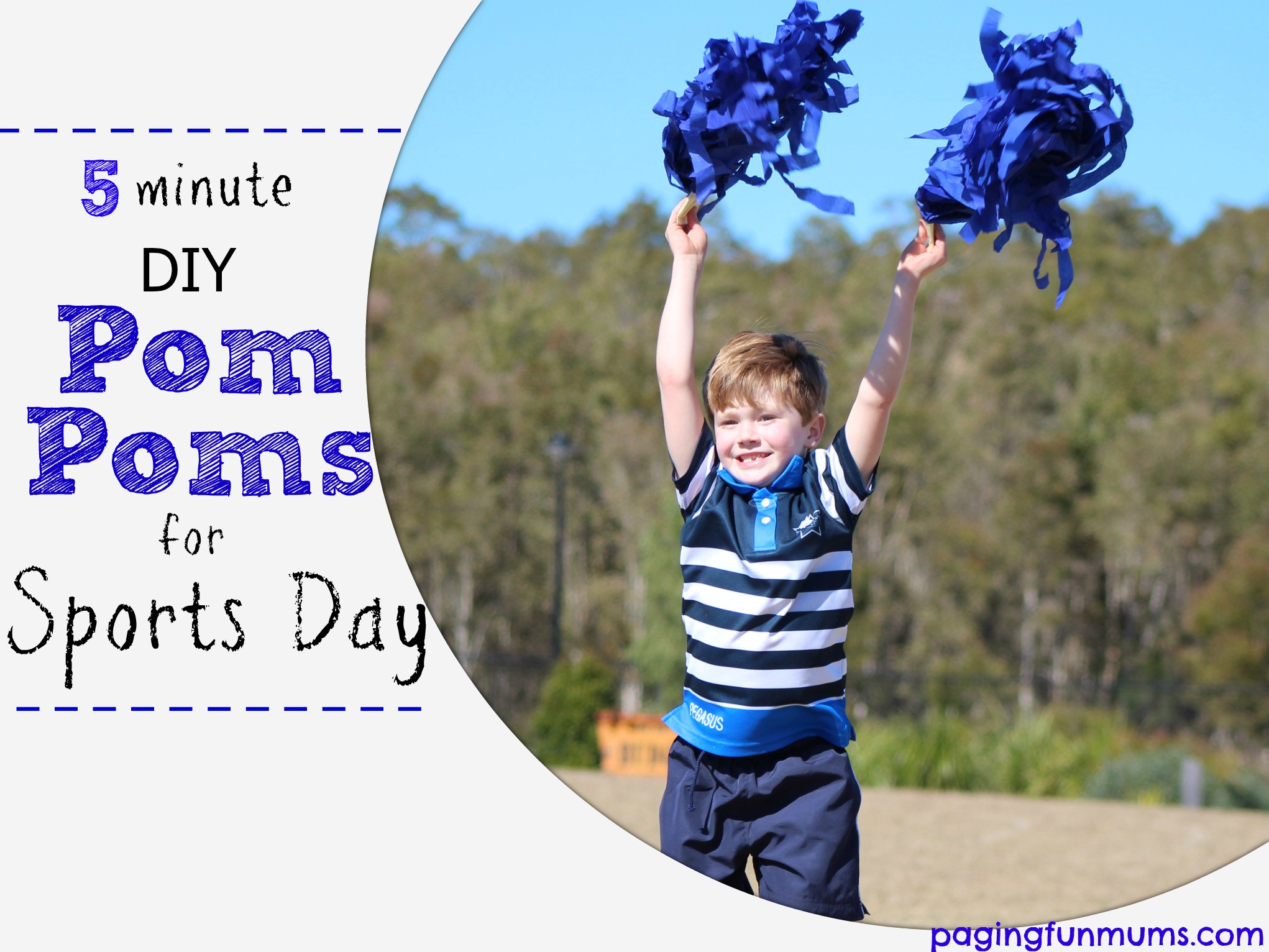 5 Minute Pom Poms for Sports Day - Paging Fun Mums