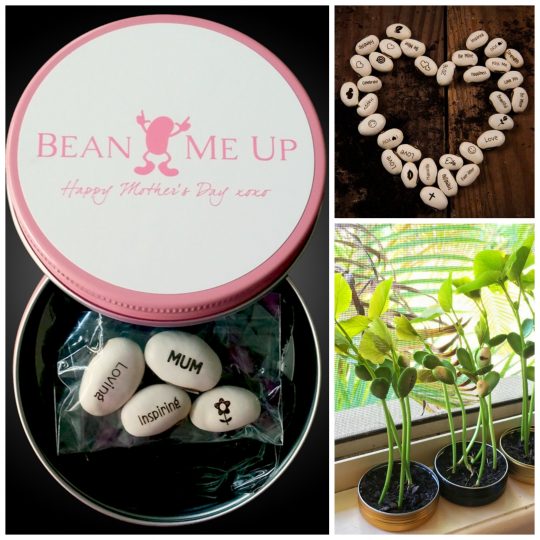Beans that grow with beautiful messages! What a unique gift idea. Perfect for Mother's Day.