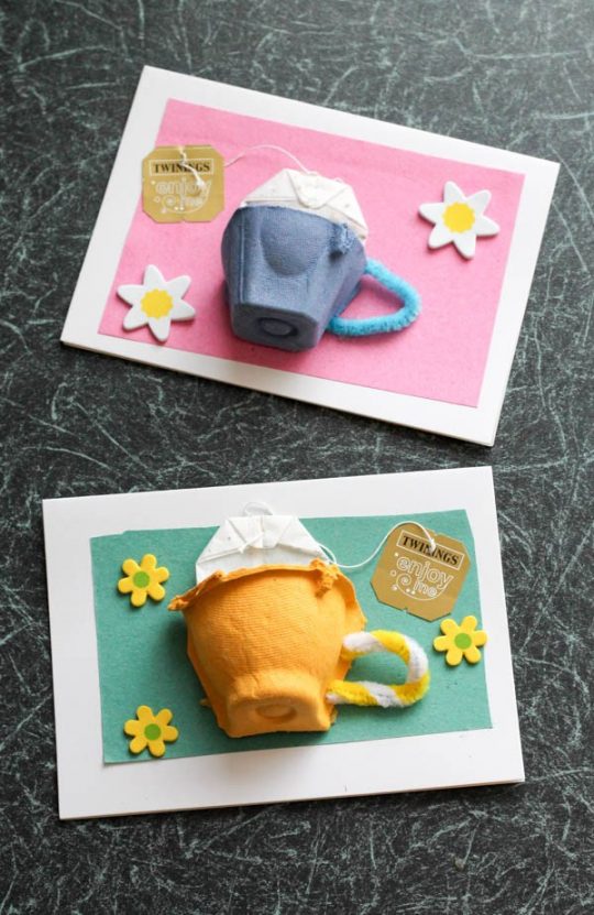 Egg Carton Tea Cup Card