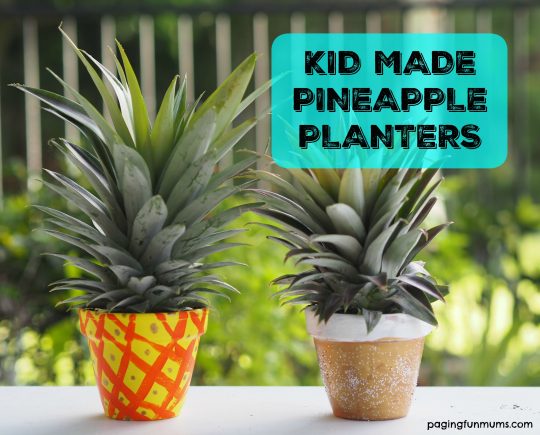 Kid Made Pineapple Planters! Such a fun gardening project.