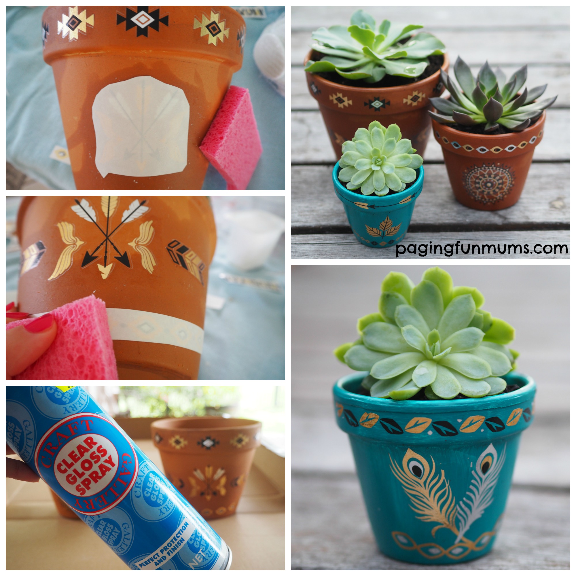 Using Temporary Tattoos to Decorate Terracotta Pots - Paging Fun Mums