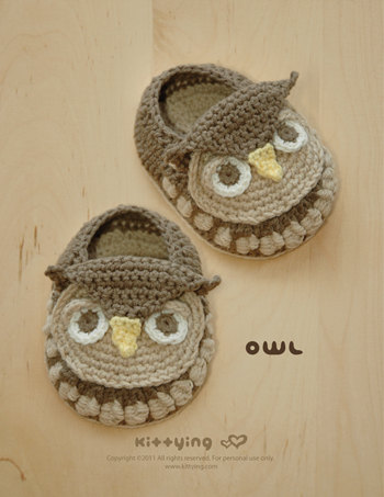 Owl Slipper Crochet Pattern