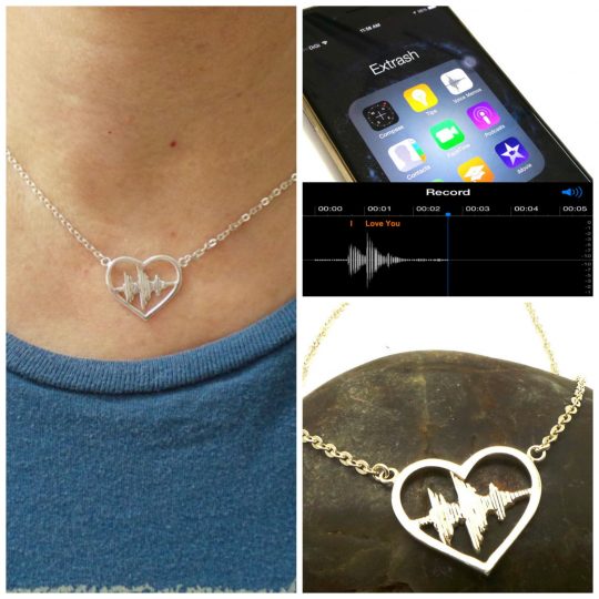 Personalised I love you soundwave necklace. What a beautiful keepsake.