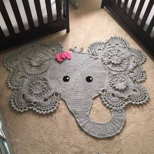 Beautiful Elephant Crochet Rug Pattern