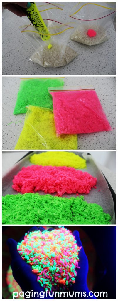 DIY Glowing Rainbow Rice