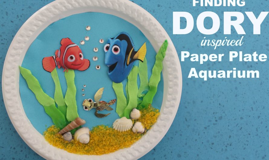 Finding Dory inspired Paper Plate Aquarium