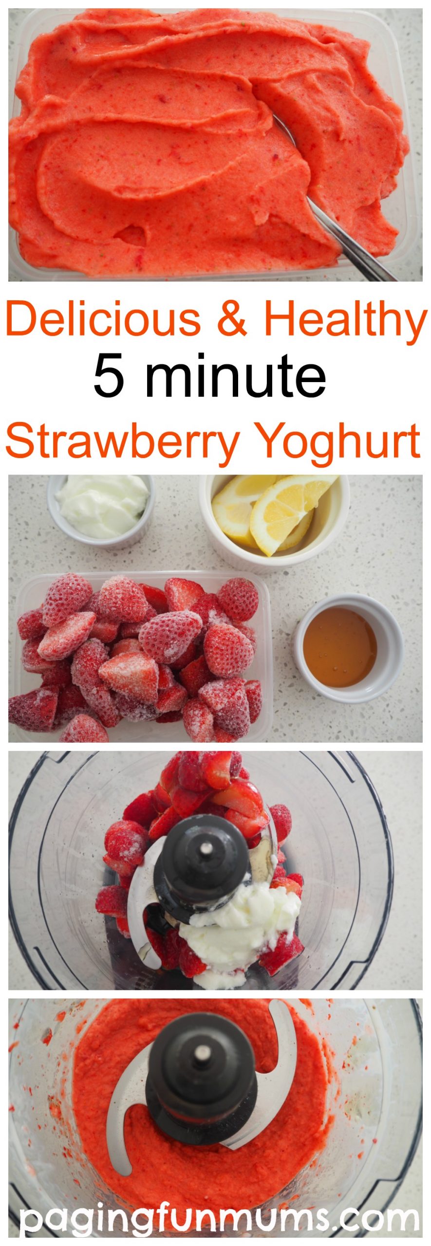 Delicious 5 minute Strawberry Yoghurt - Paging Fun Mums