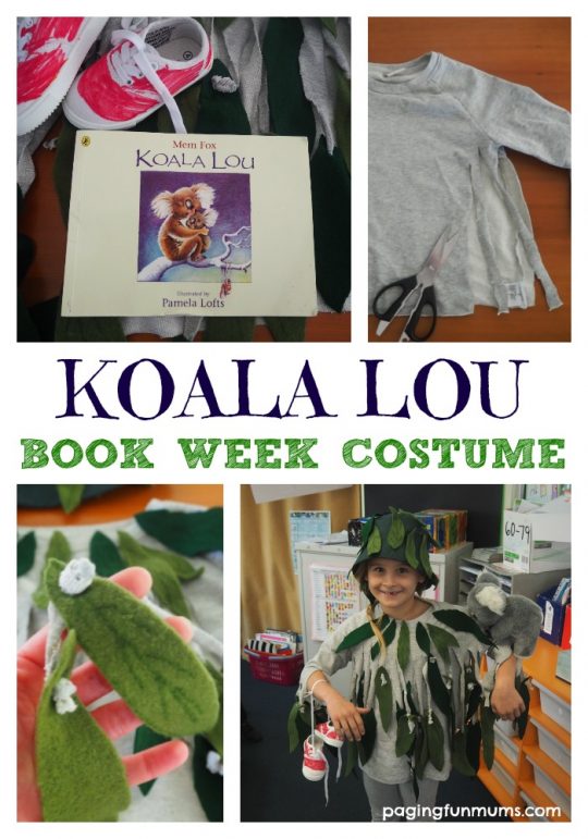 Easy No-Sew Koala Lou Costume idea for Book Week