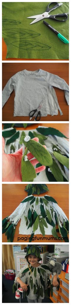 How to make an easy no-sew Tree Costume!