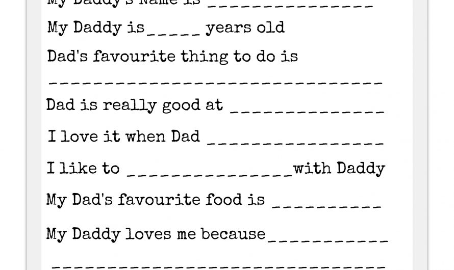 Father’s Day Questionnaire Gift Idea