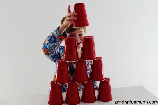 minute-to-win-it-cup-stack-game - Paging Fun Mums