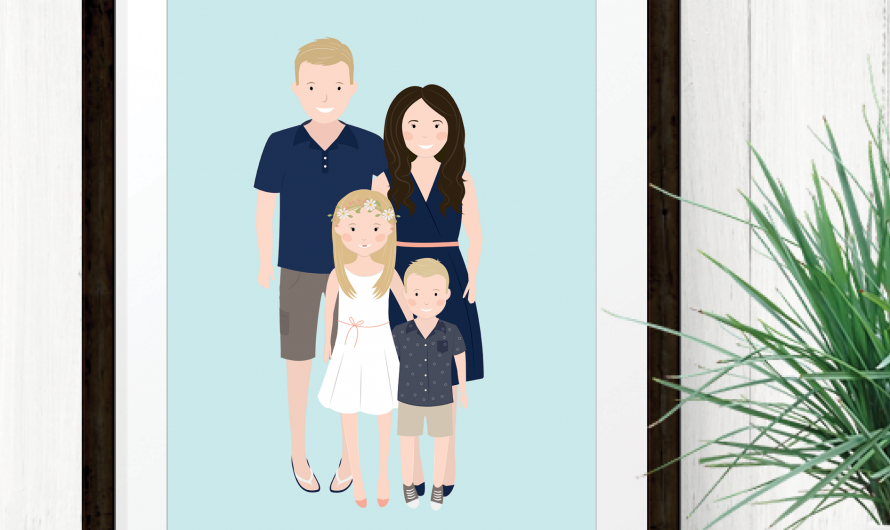 Family Illustrated Portrait – amazing gift idea!
